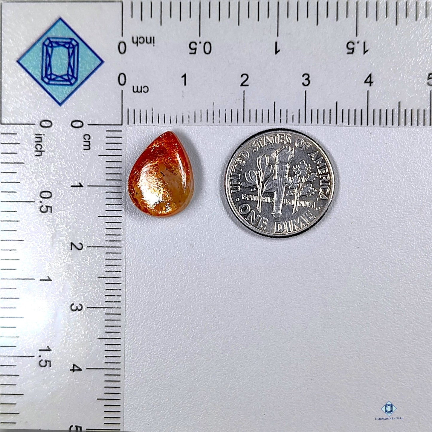 African Sunstone Pear Cabochons