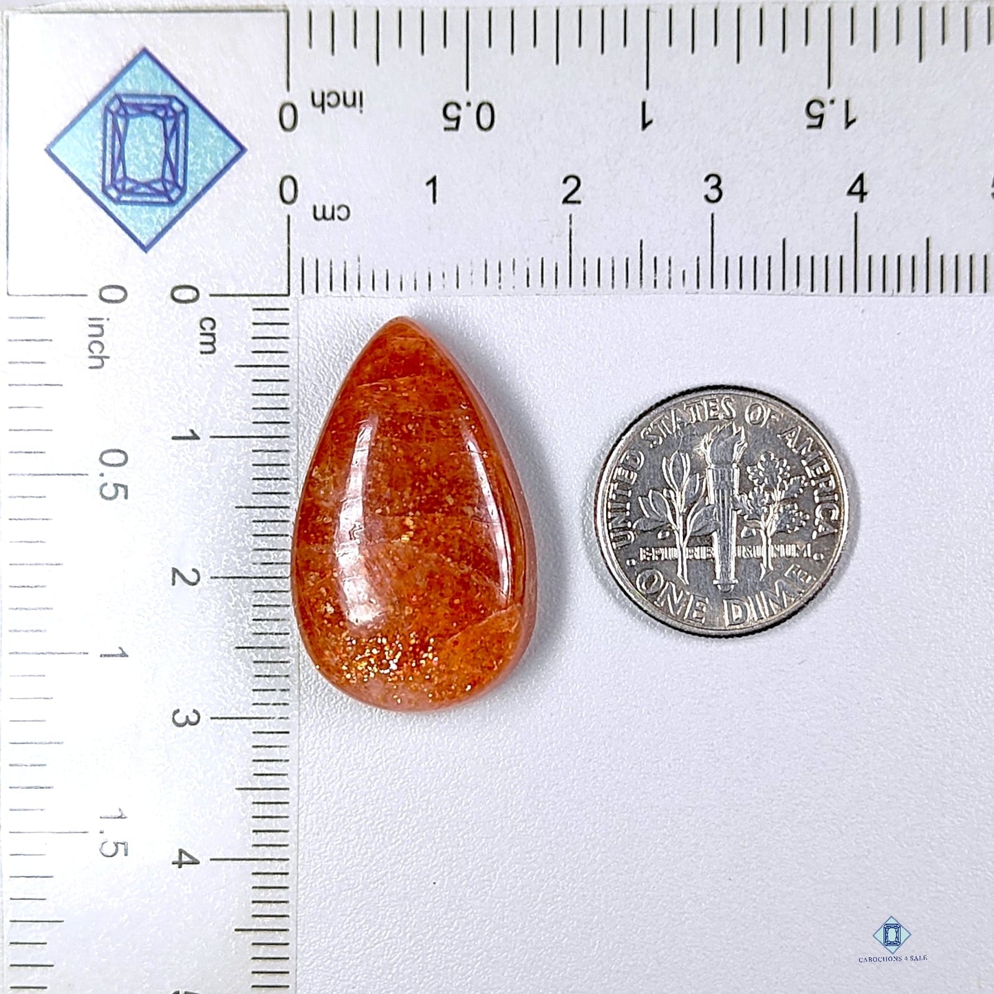 African Sunstone Pear Cabochons