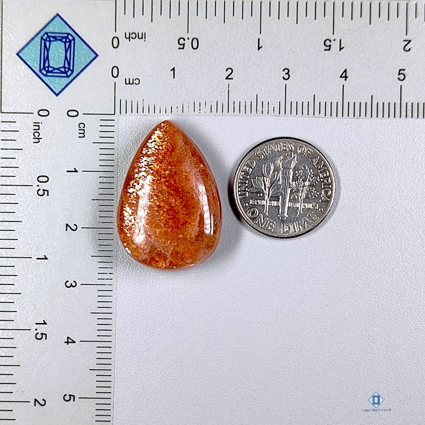 African Sunstone Pear Cabochons