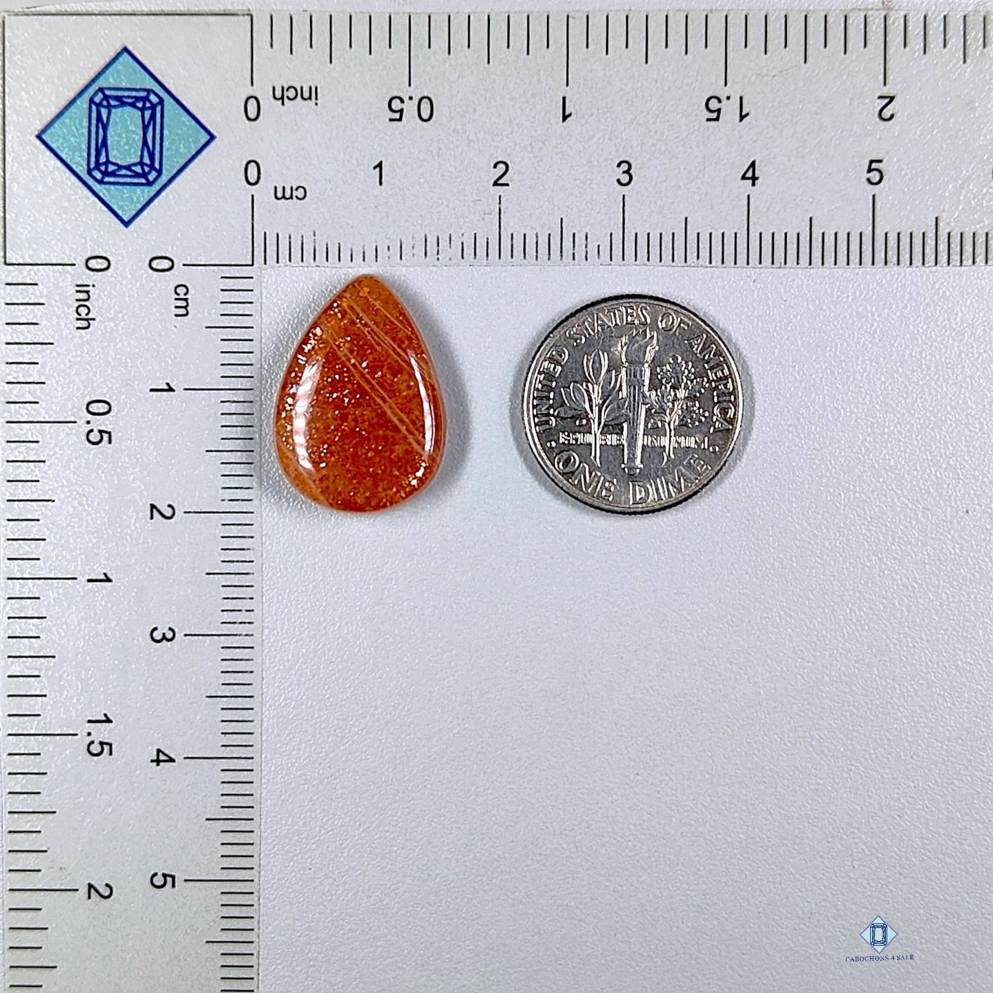 African Sunstone Pear Cabochons