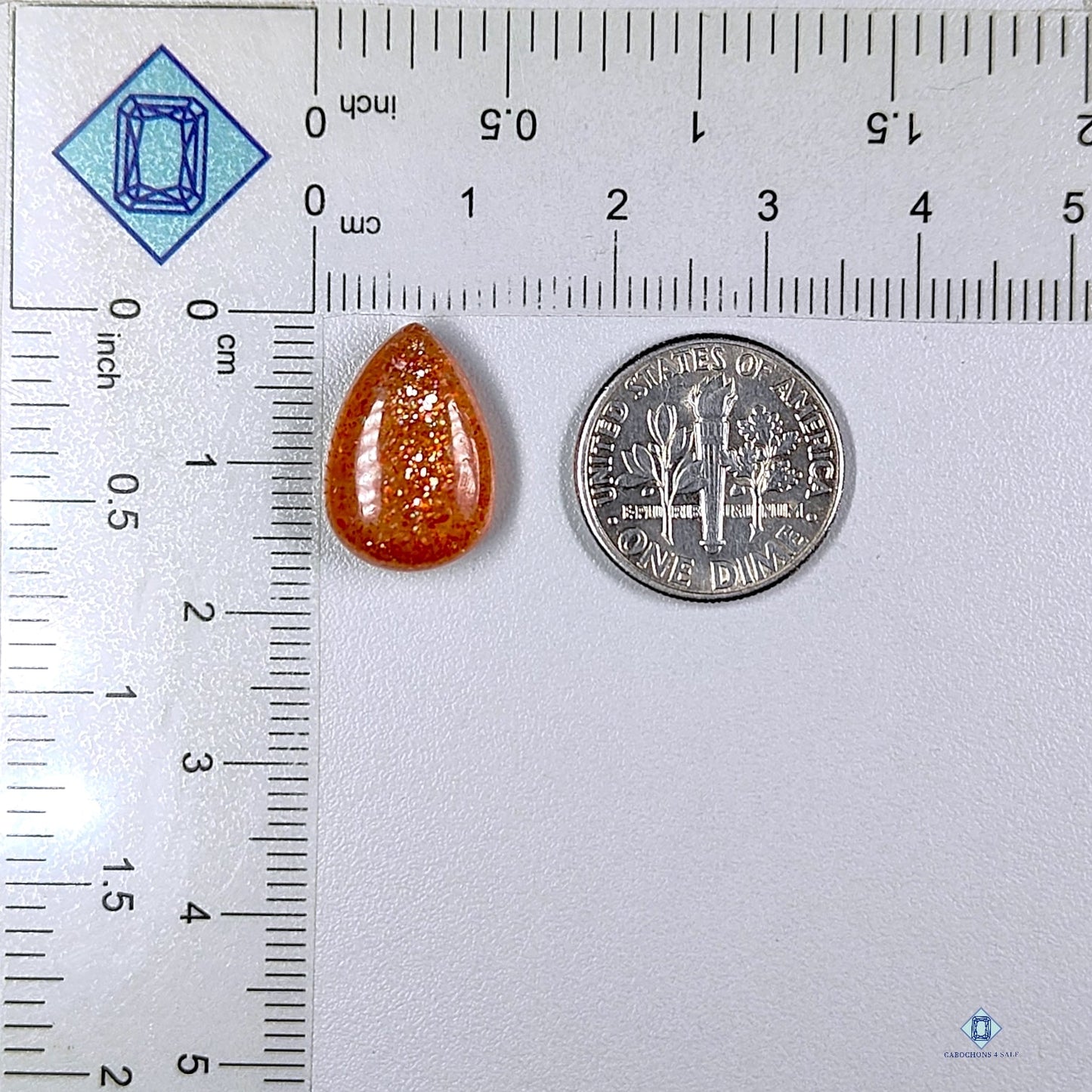 African Sunstone Pear Cabochons