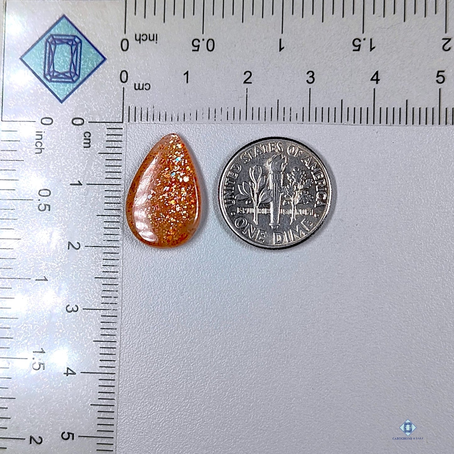 African Sunstone Pear Cabochons