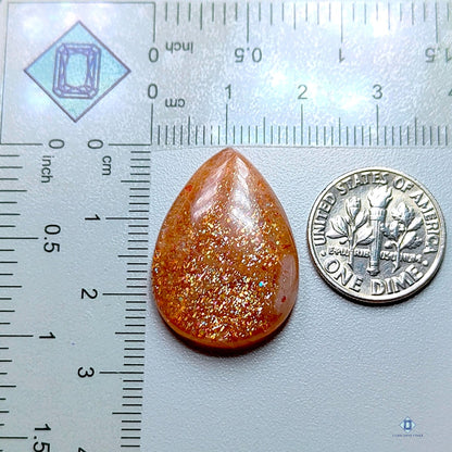 African Sunstone Pear Cabochons