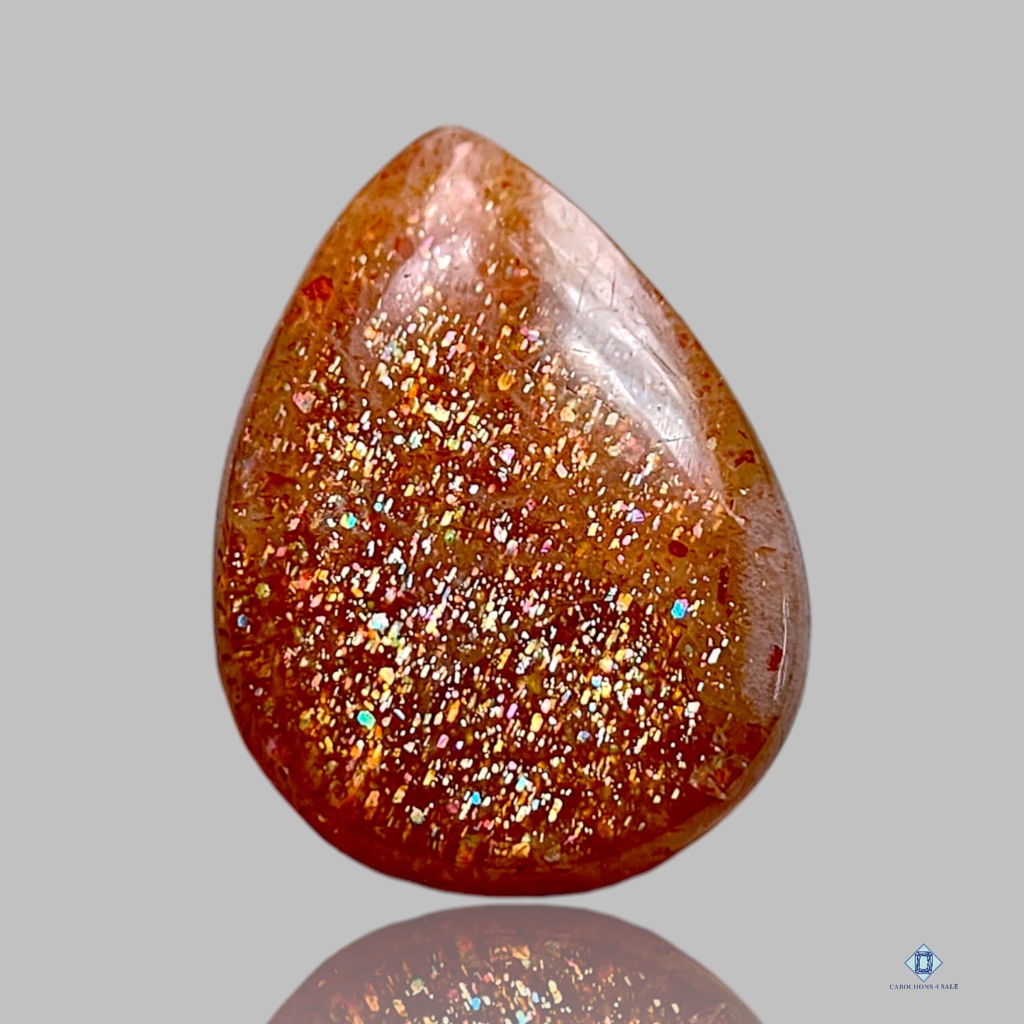 African Sunstone Pear Cabochons