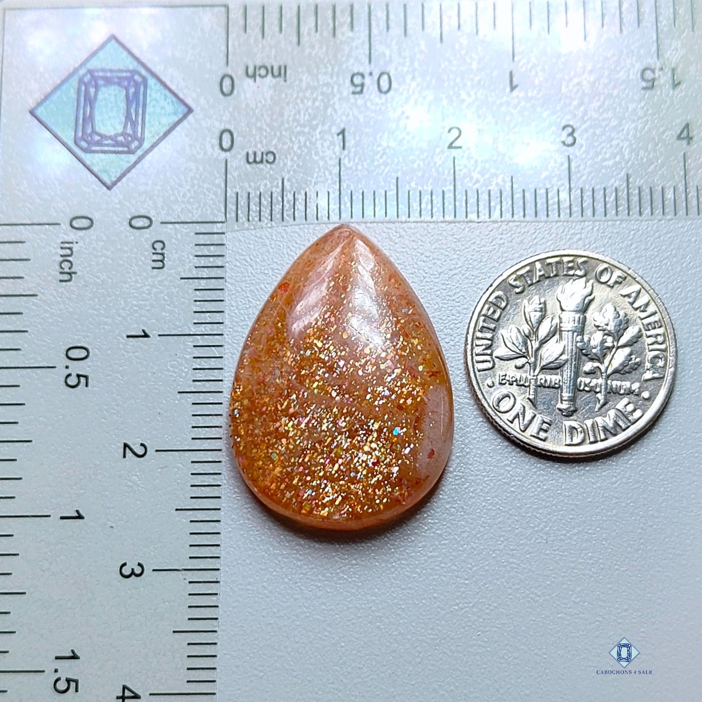 African Sunstone Pear Cabochons