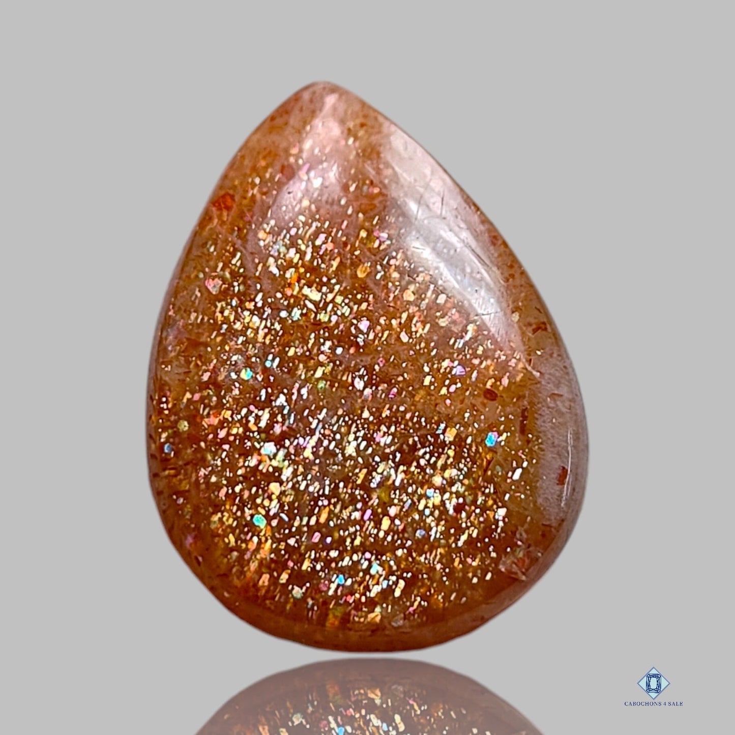 African Sunstone Pear Cabochons