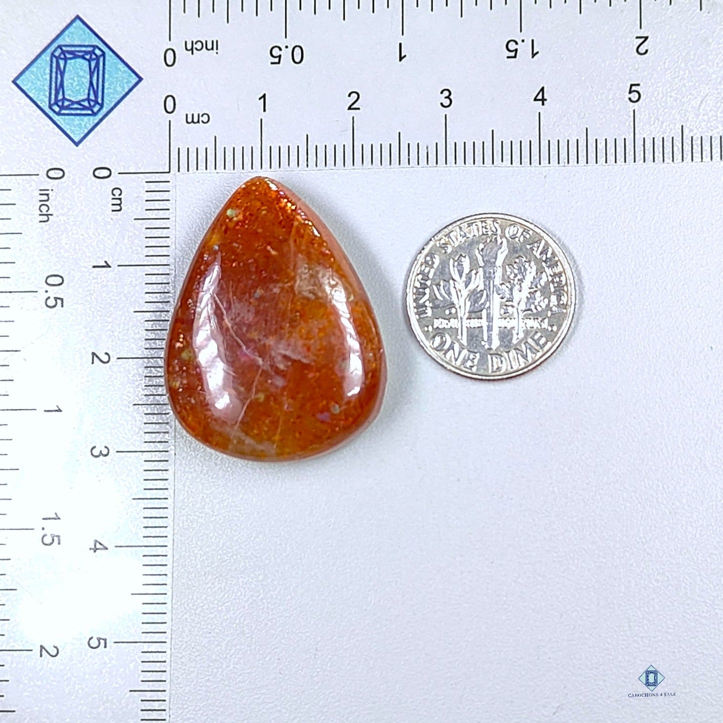 African Sunstone Pear Cabochons