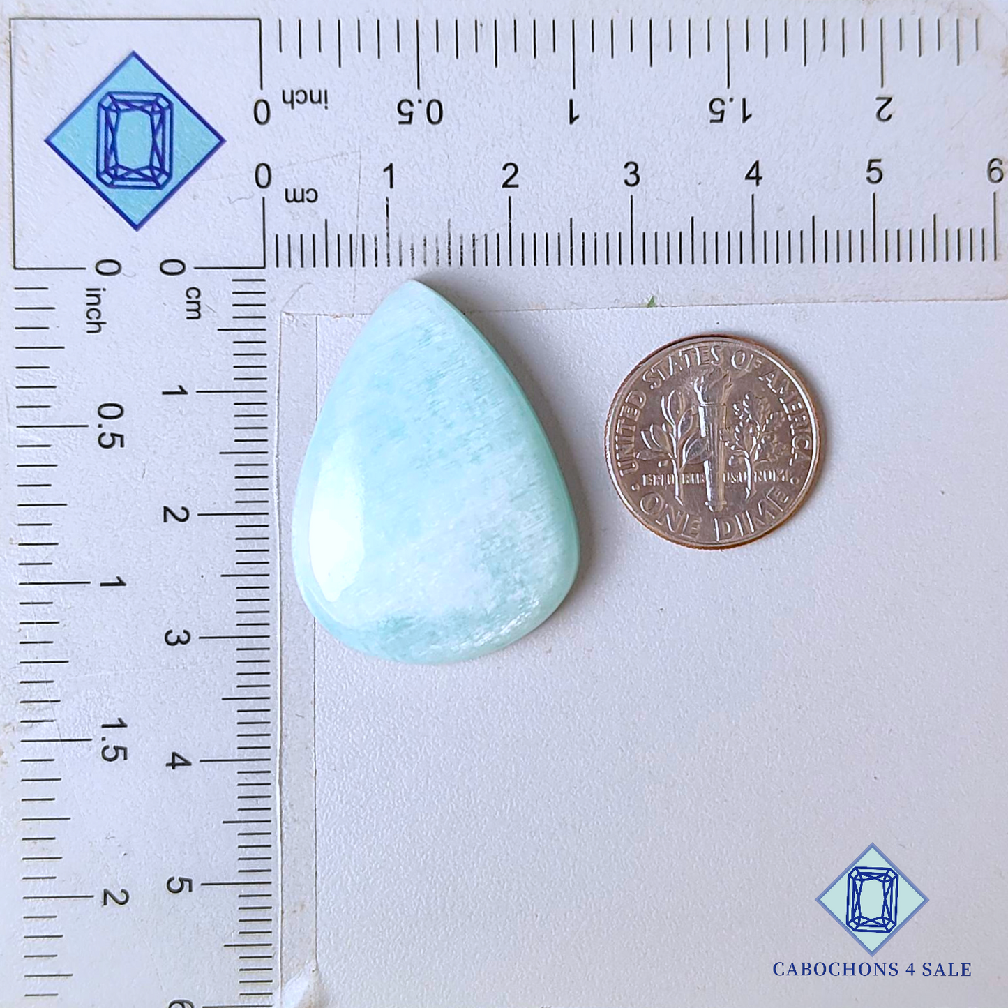 Cabujones de pera de amazonita