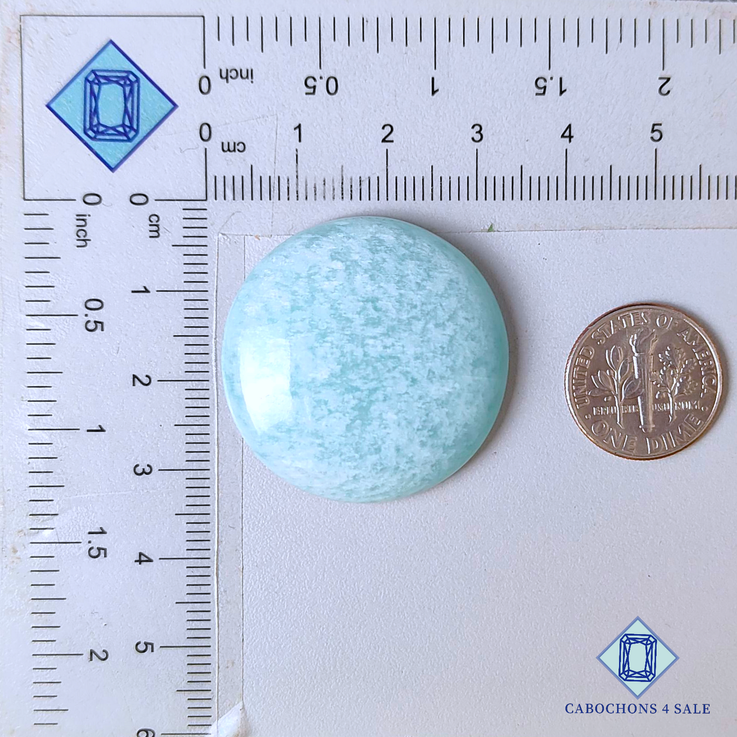 Cabujones redondos de amazonita