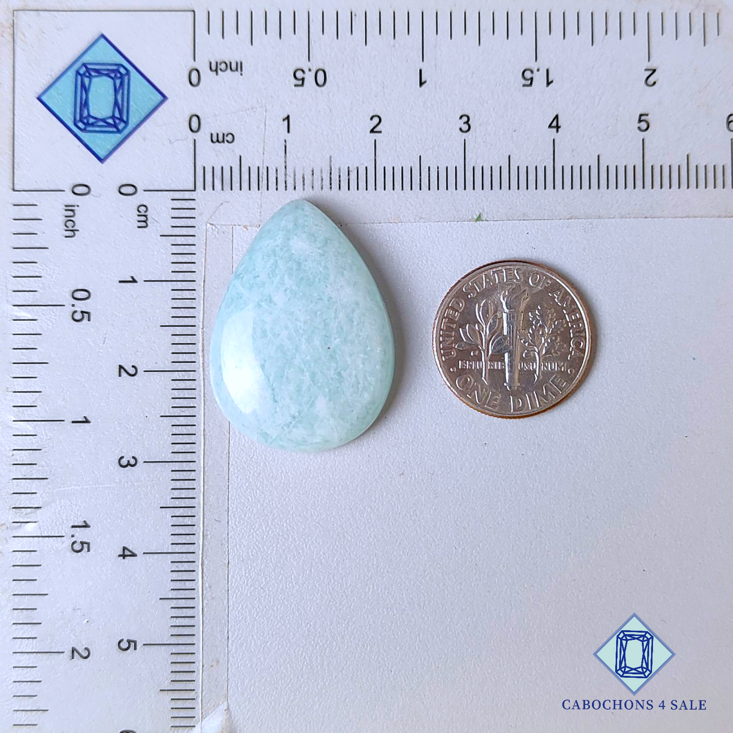 Cabujones de pera de amazonita