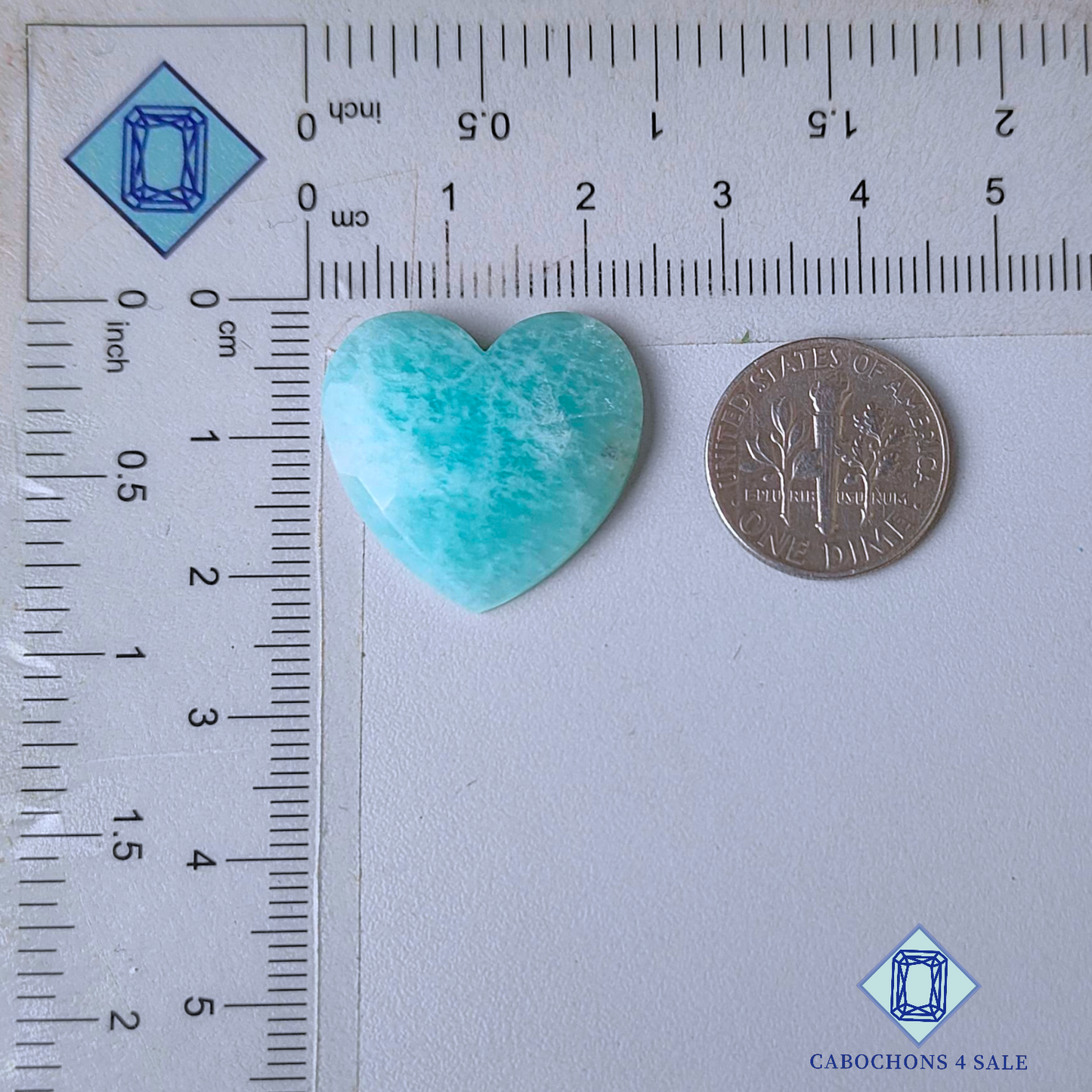 Amazonite Heart Carvings