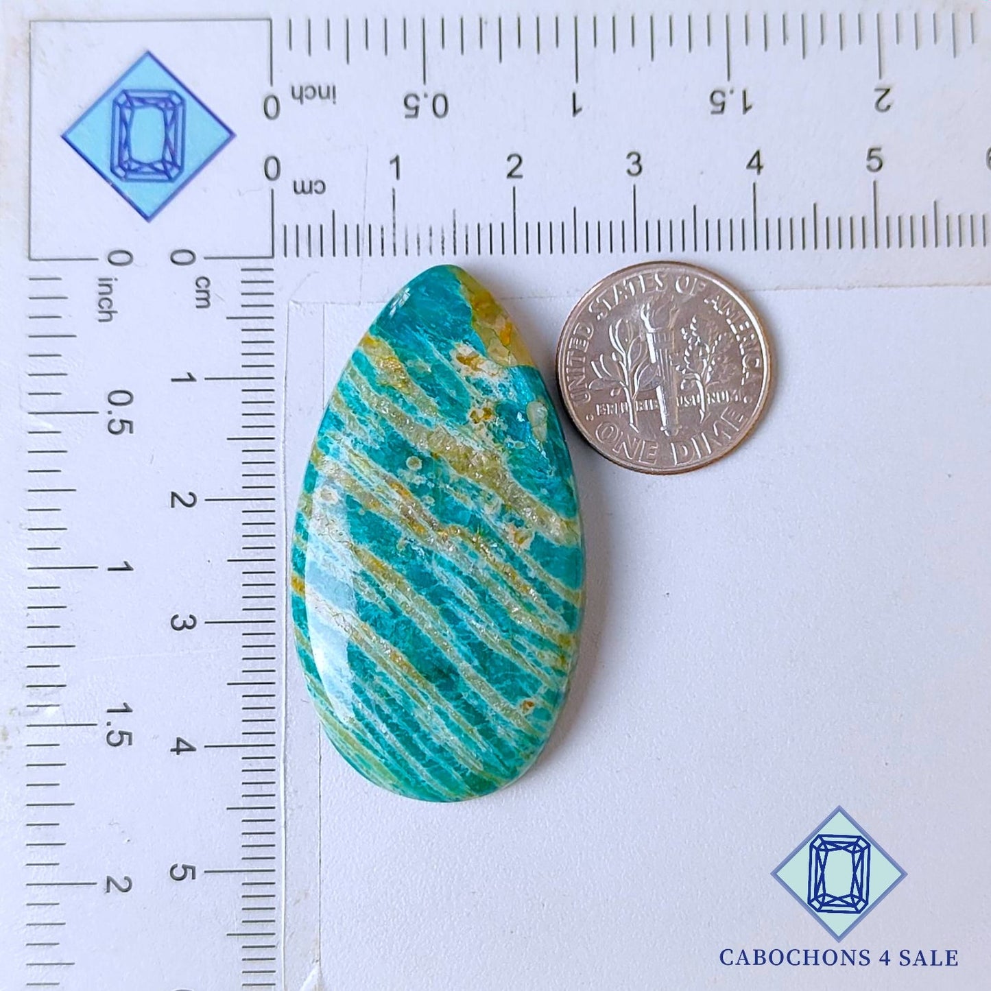 Cabujones de pera de amazonita