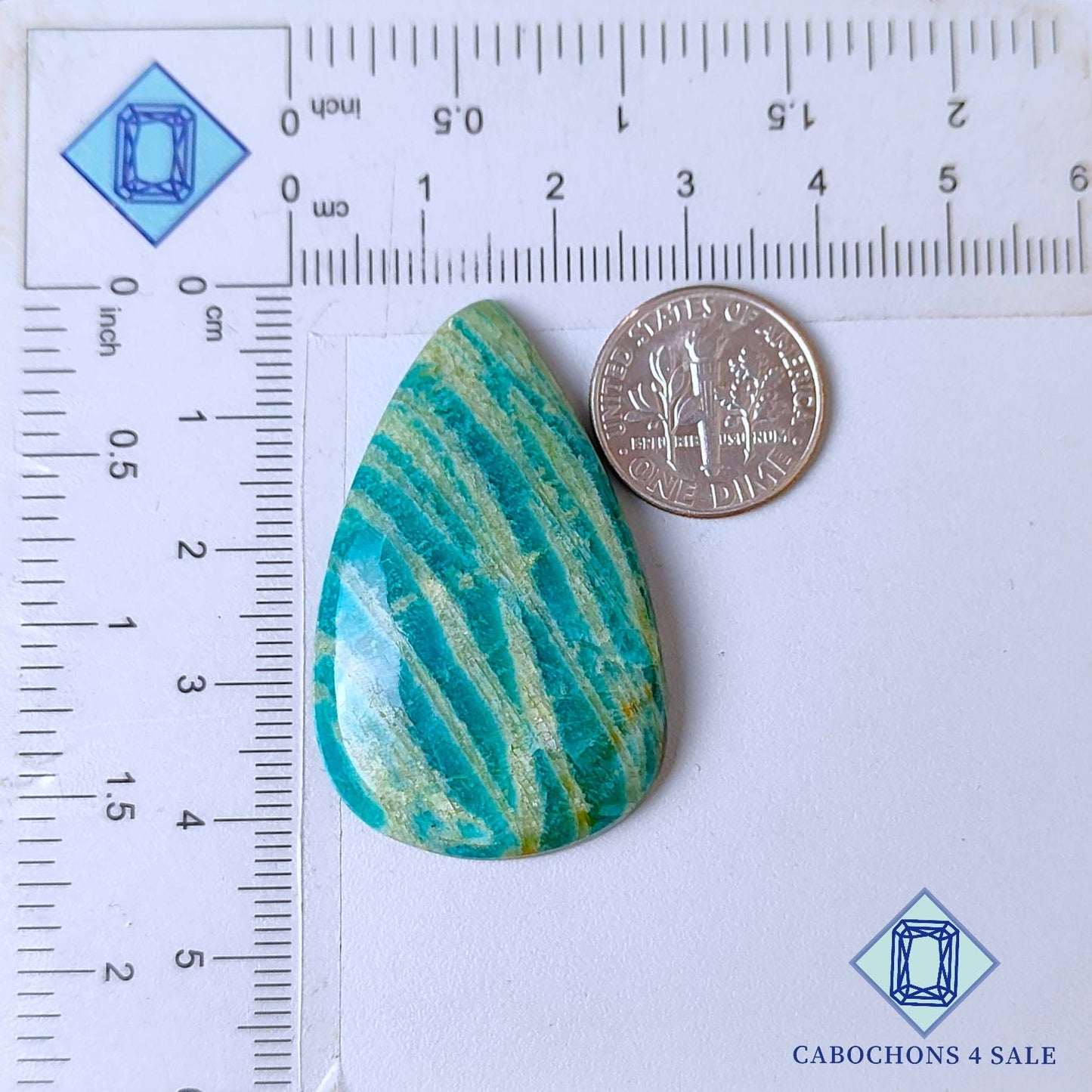 Cabujones de pera de amazonita