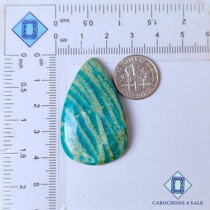 Cabujones de pera de amazonita