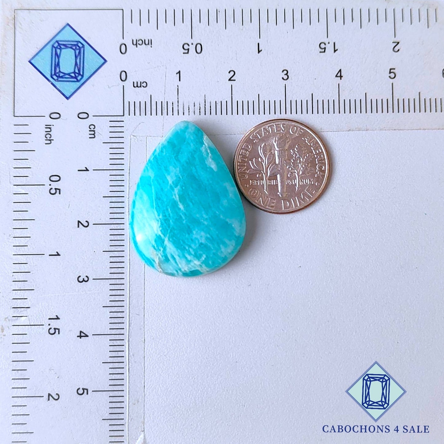 Cabujones de pera de amazonita