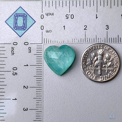 Amazonite + Crystal Quartz Doublets Heart Rose Cut