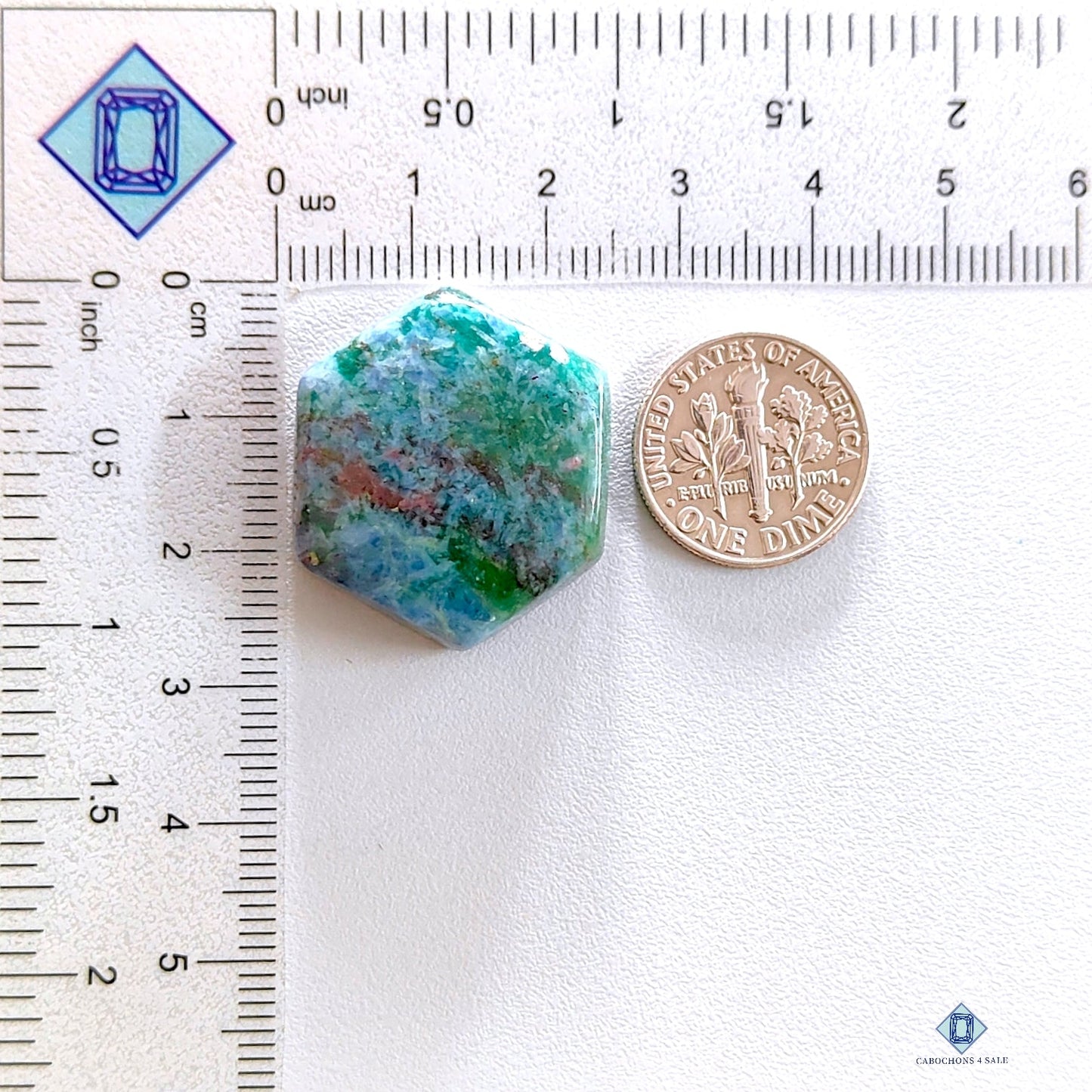 Amazonite Tumbled Crystal Hexagon Cabochons