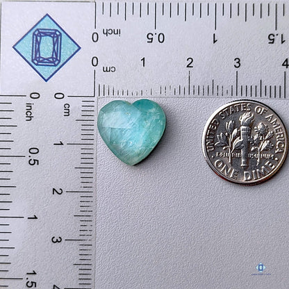 Amazonite +  Crystal Quartz Doublets Heart Carvings