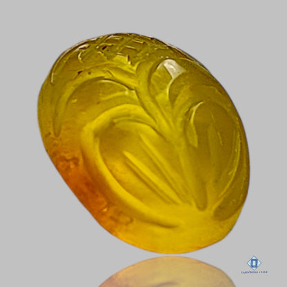 Amber Oval Carvings