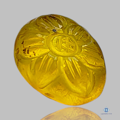 Amber Oval Carvings