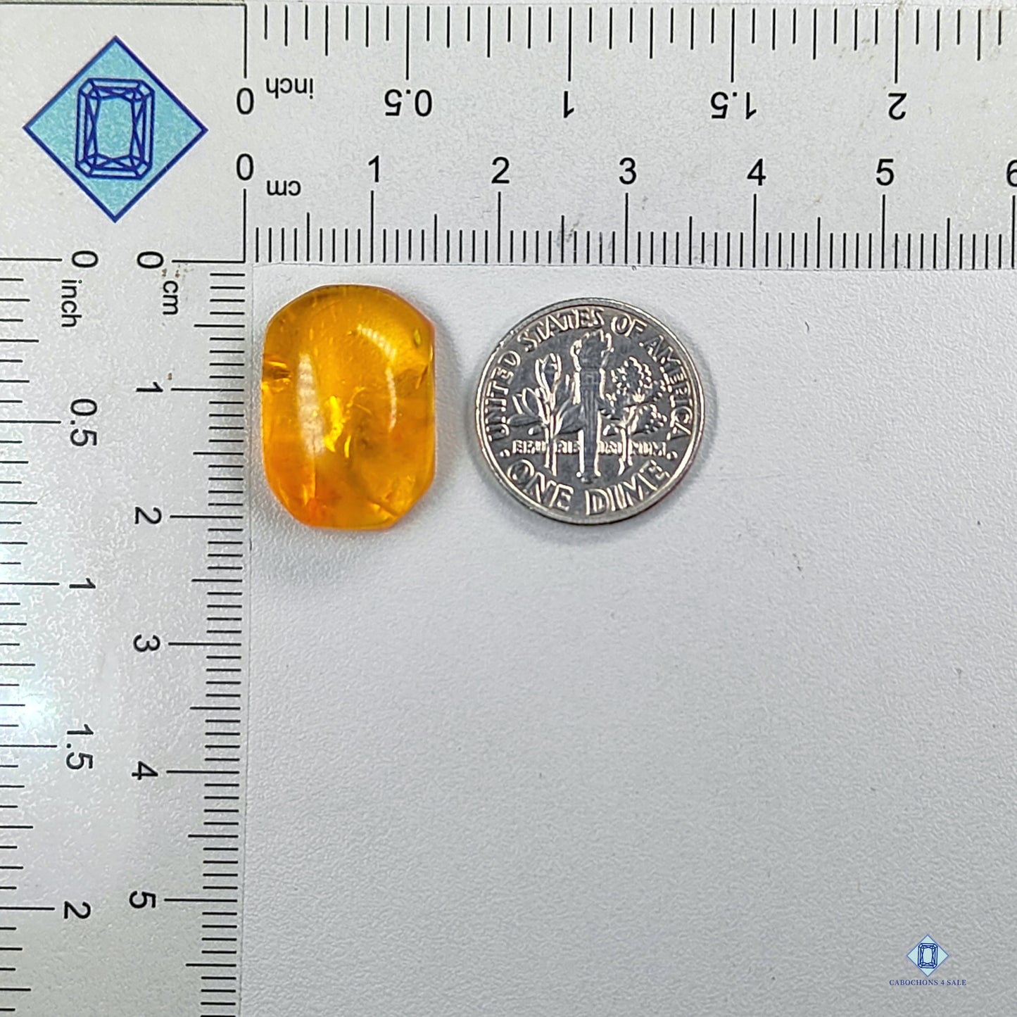 Amber Octagon Cabochons