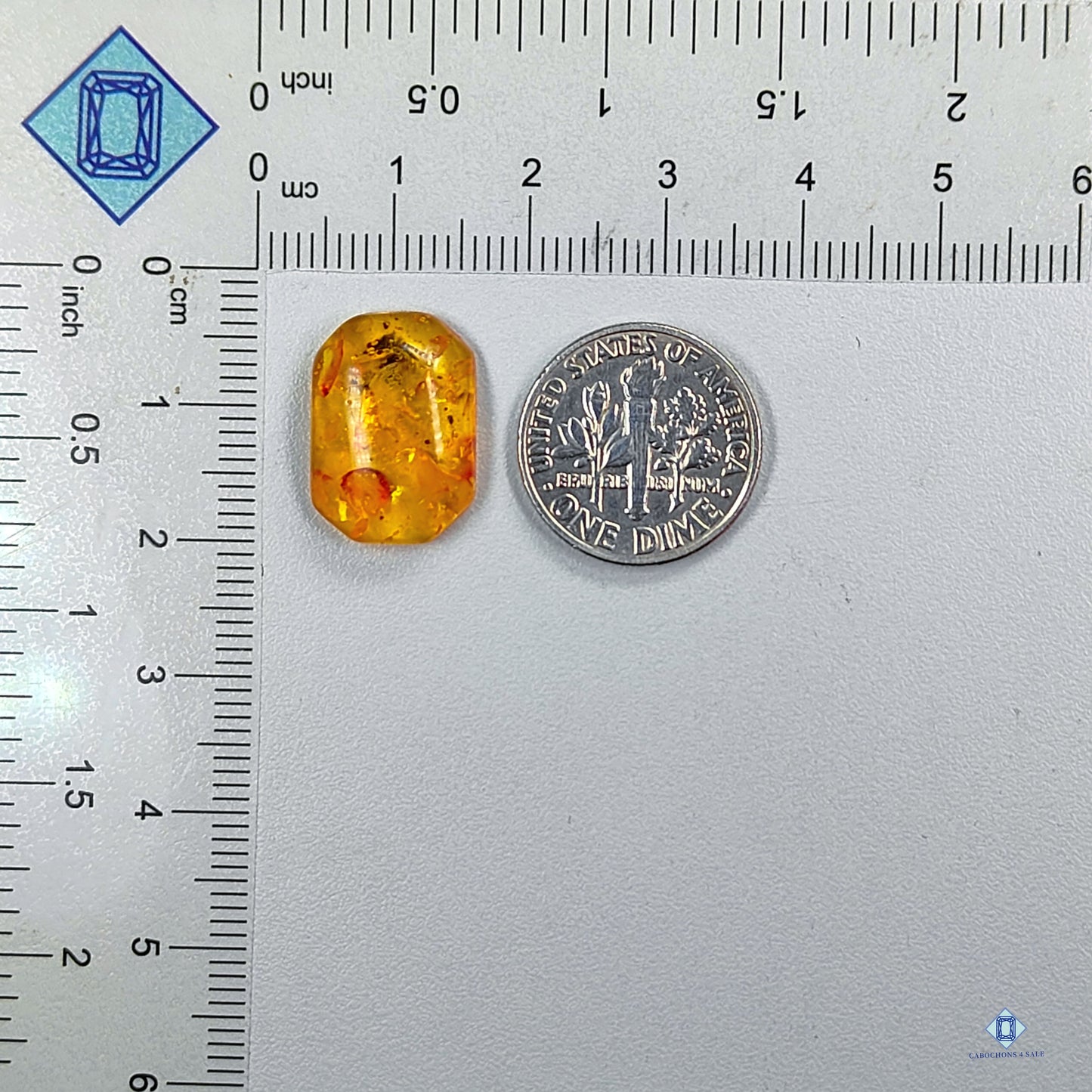 Amber Hexagon Cabochons