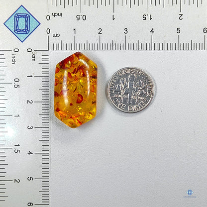 Amber Hexagon Cabochons