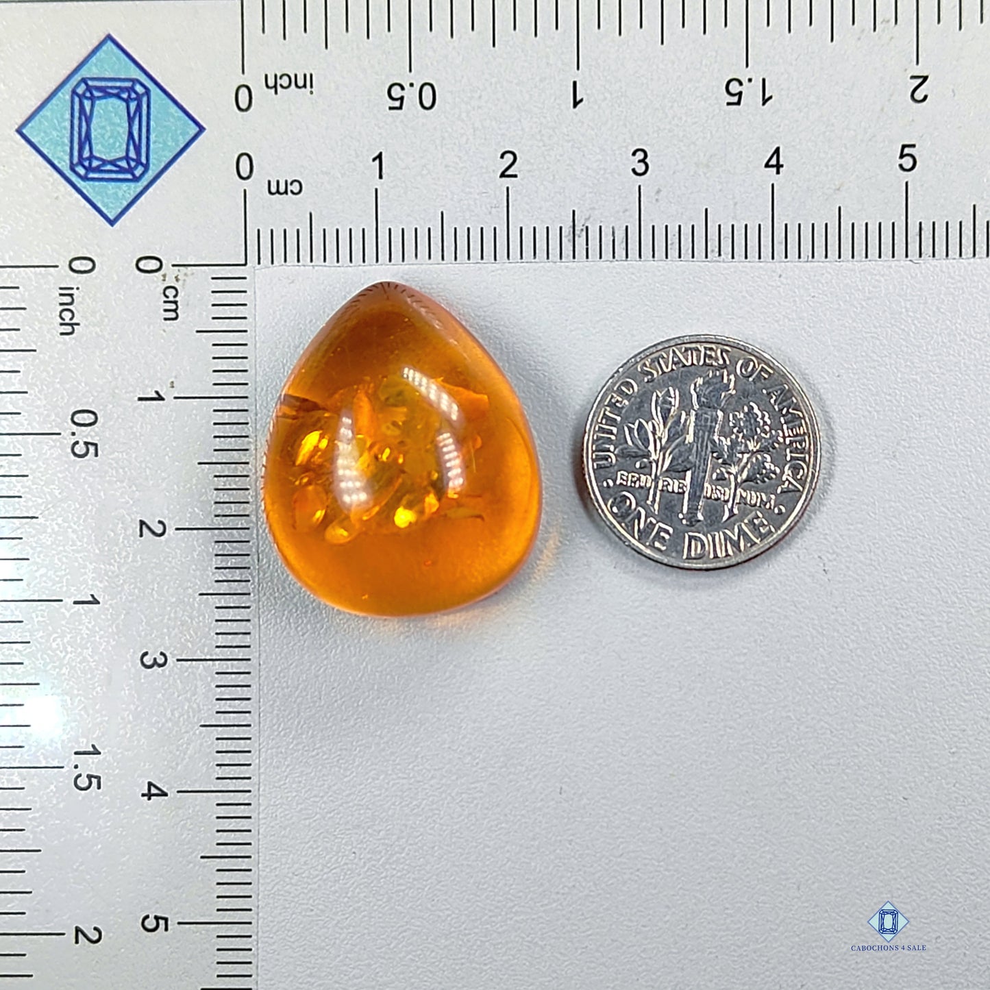 Amber Pear Cabochons