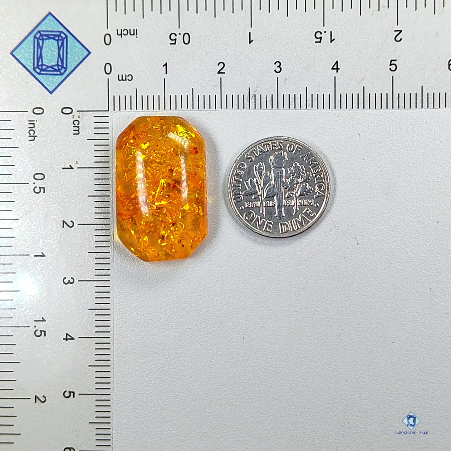 Amber Octagon Cabochons