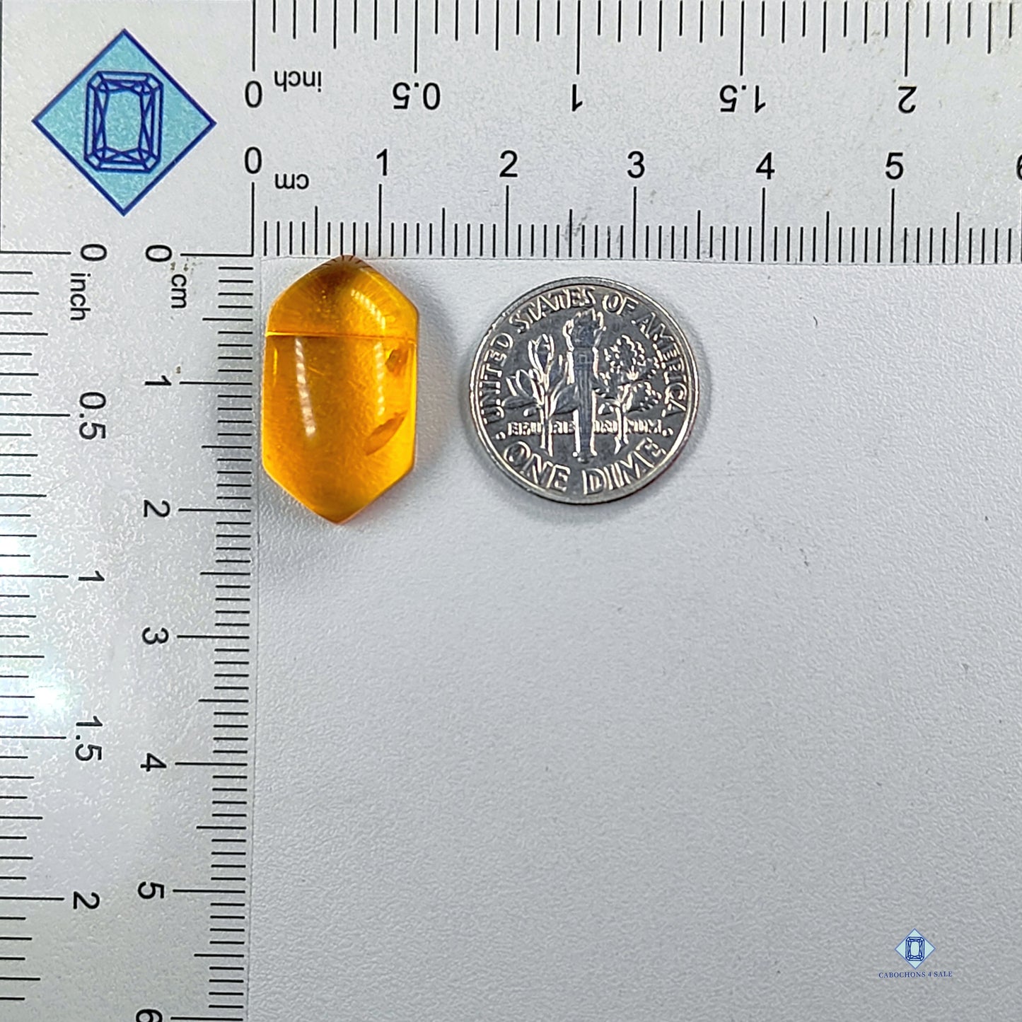 Amber Hexagon Cabochons