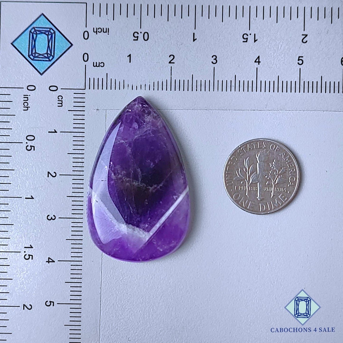 Natural Amethyst Gemstone  Pear Cabochons 38*24*6mm from Brazil available for sale