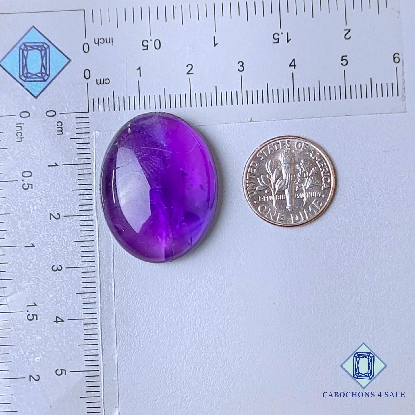 Natural Amethyst Gemstone Oval Cabochons 29*23*9mm from Brazil available for sale