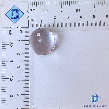 Piedra preciosa de amatista natural de corte redondo facetado de 20 x 14 mm procedente de Brasil, disponible para la venta.