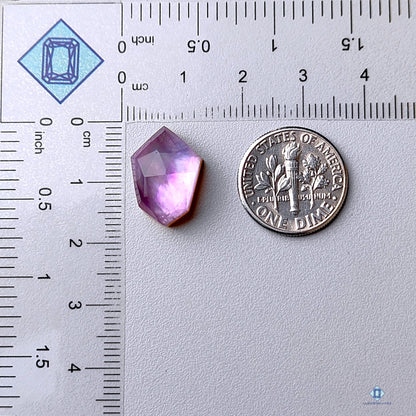 Amethyst + Crystal Quartz Shield Rose Cut