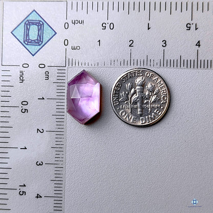 Amethyst + Crystal Quartz Hexagon Rose Cut