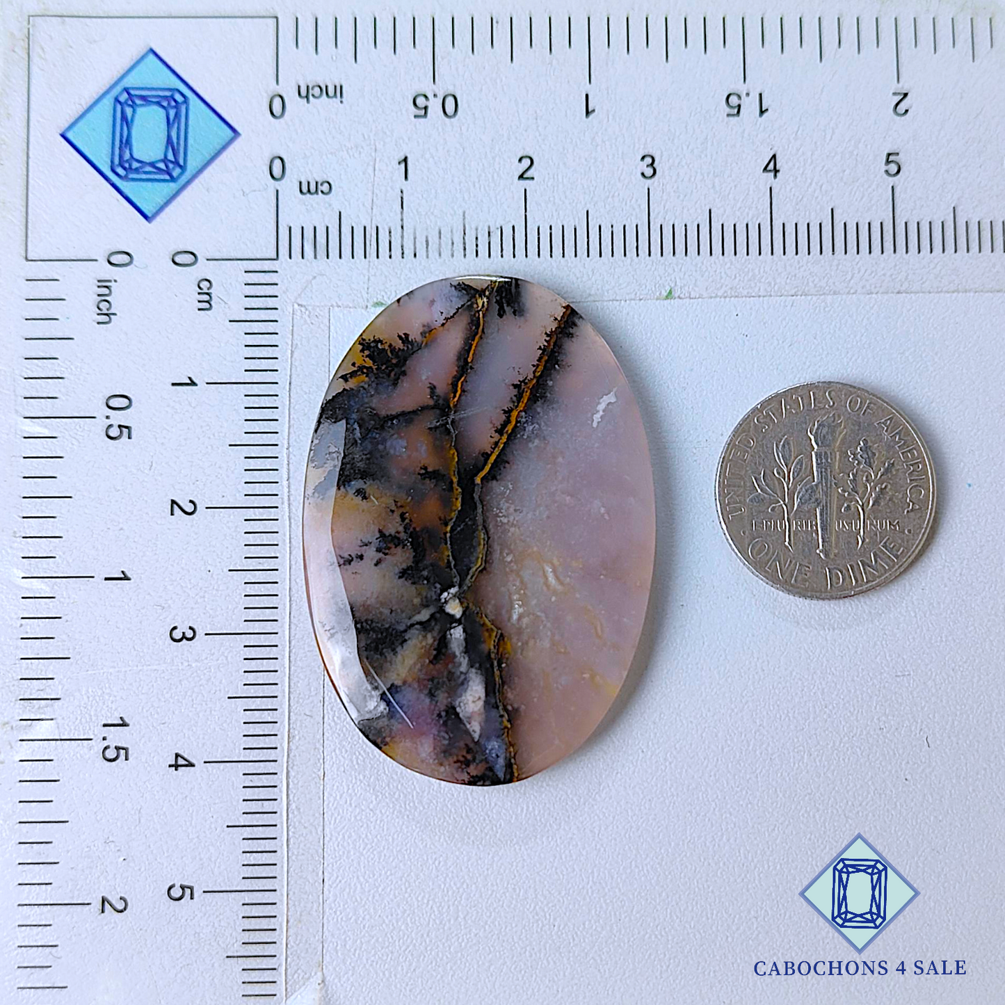 Amethyst Dendritic Agate Oval Cabochons