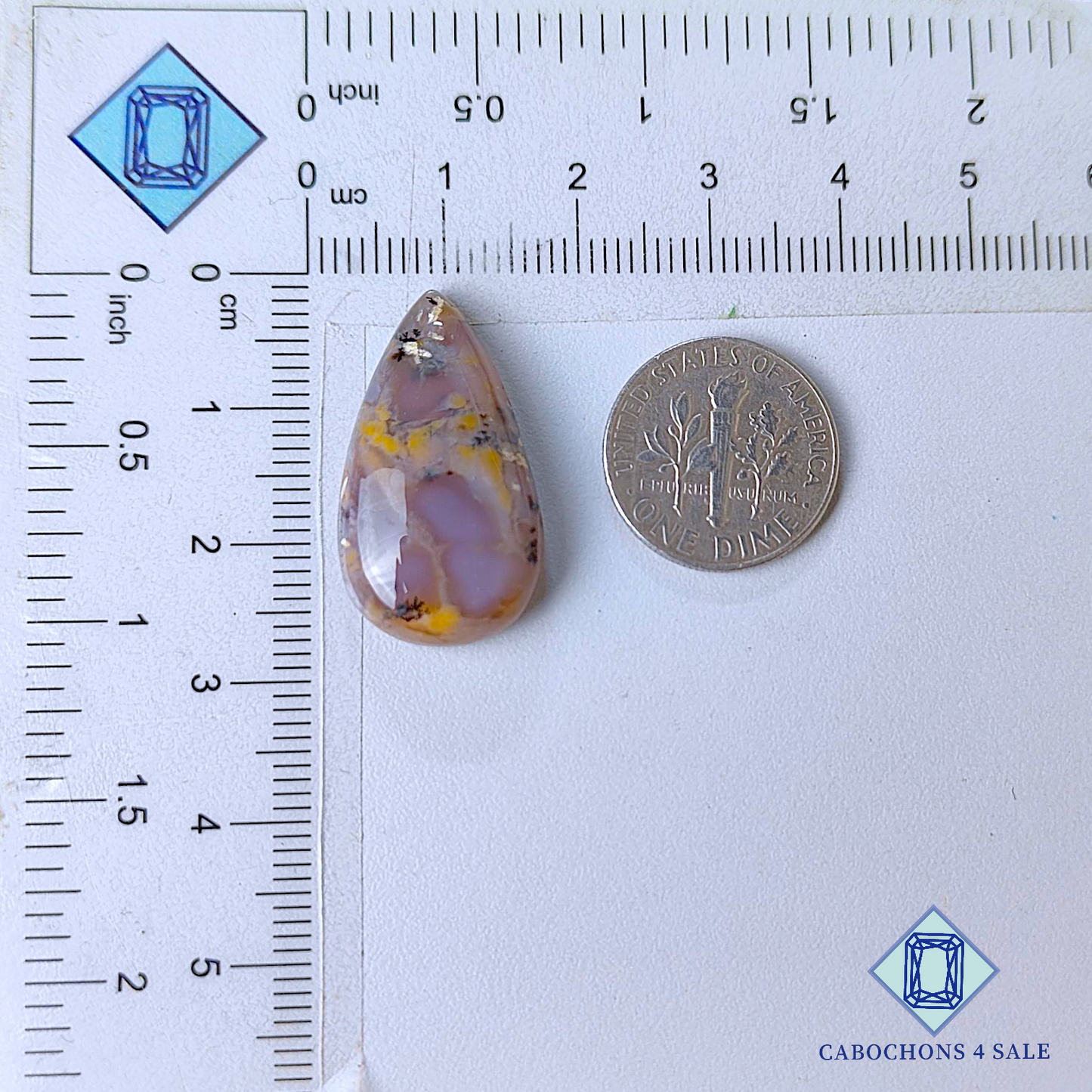 Amethyst Dendritic Agate Pear Cabochons