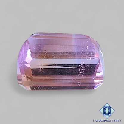 Piedra preciosa de ametrina natural rectangular tallada en facetas, 14 x 11 x 9 mm, procedente de Bolivia, disponible para la venta.