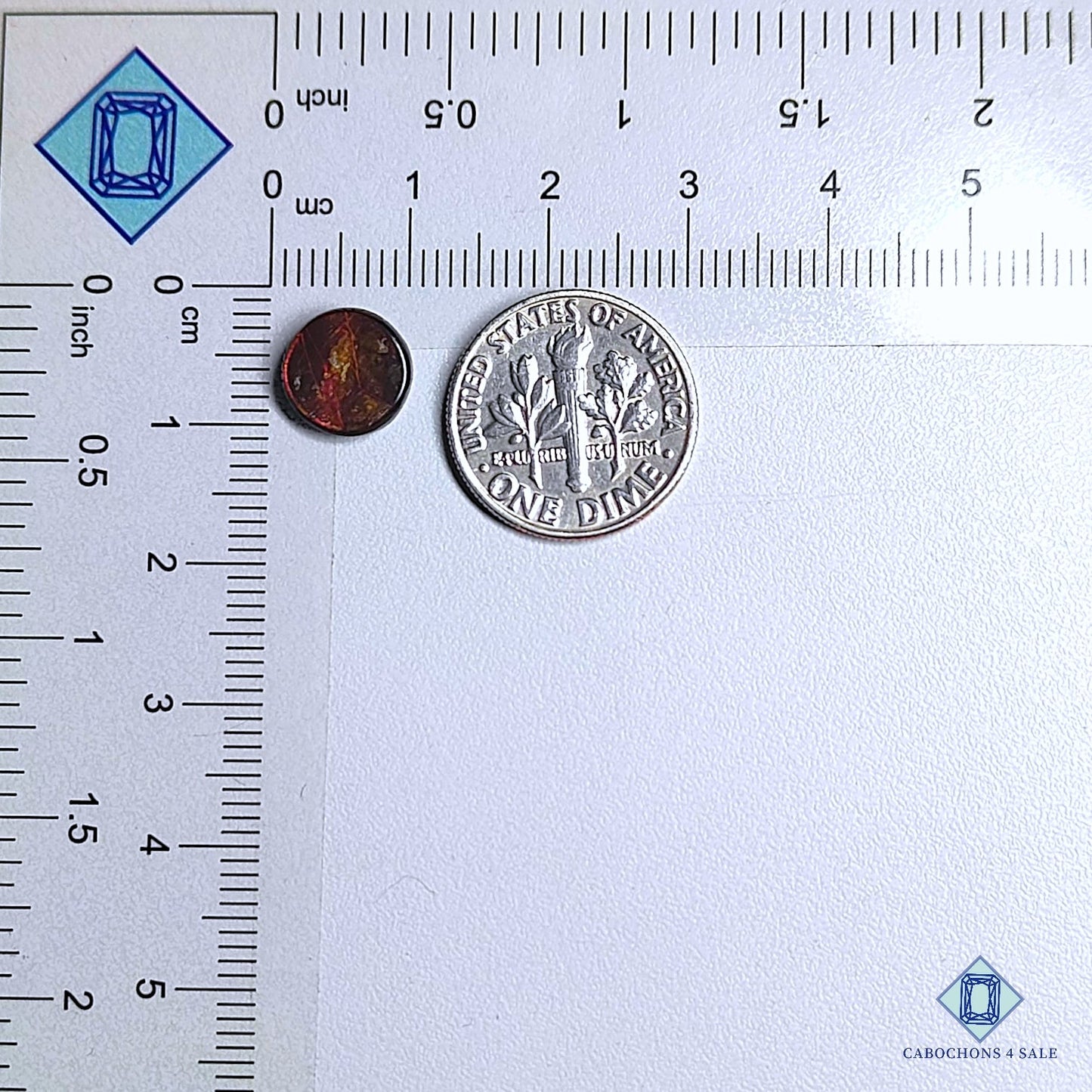 Natural Ammolite Gemstone  Round Cabochons 9*2mm from Canada available for sale