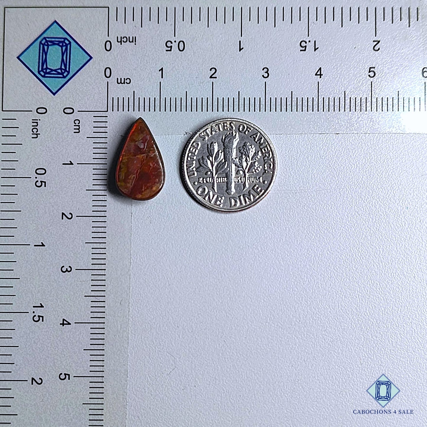 Natural Ammolite Gemstone Pear Cabochons 15*9*4mm from Canada available for sale