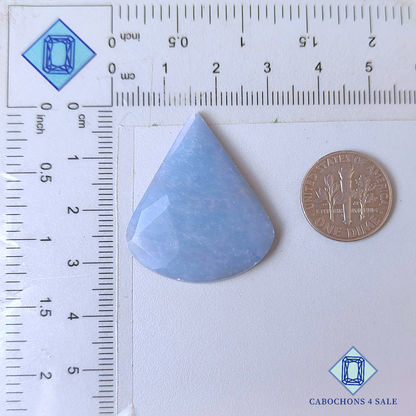 Angelite Pear Rose Cut 32*28*5mm