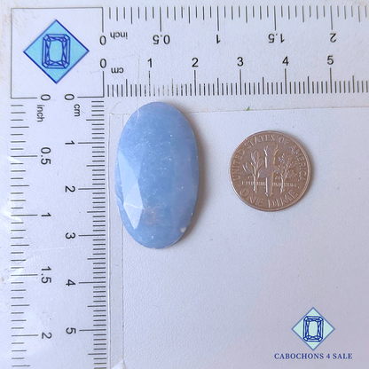 Angelite Oval Rose Cut 32*18*6mm