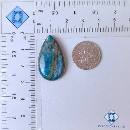 Cabujones de apatita en forma de pera de 28 x 16 x 5 mm