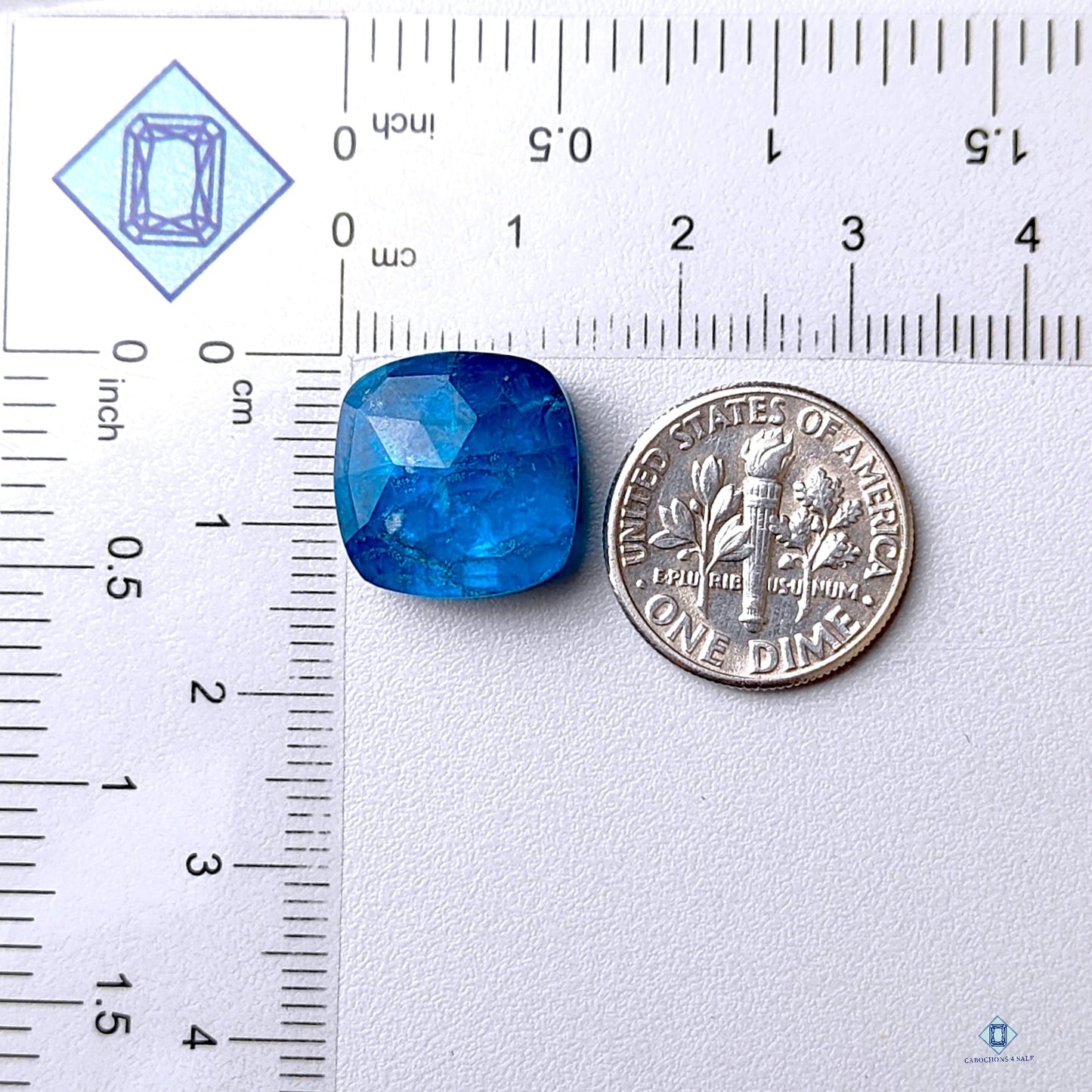 Apatite + Crystal Quartz Cushion Rose Cut