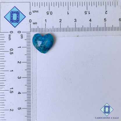 Dobletes de piedras preciosas de apatita y cuarzo rutilo en forma de corazón de 13 x 14 x 5 mm disponibles para la venta