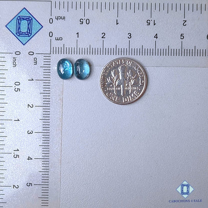 Natural Aqua Kyanite Gemstone  Oval Pairs 8*6*4mm from Brazil available for sale