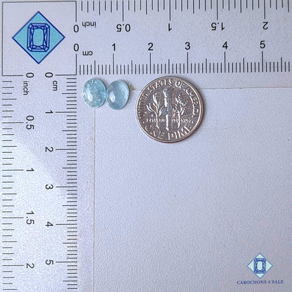 Natural Aqua Kyanite Gemstone  Oval Pairs 8*6*3mm from Brazil available for sale
