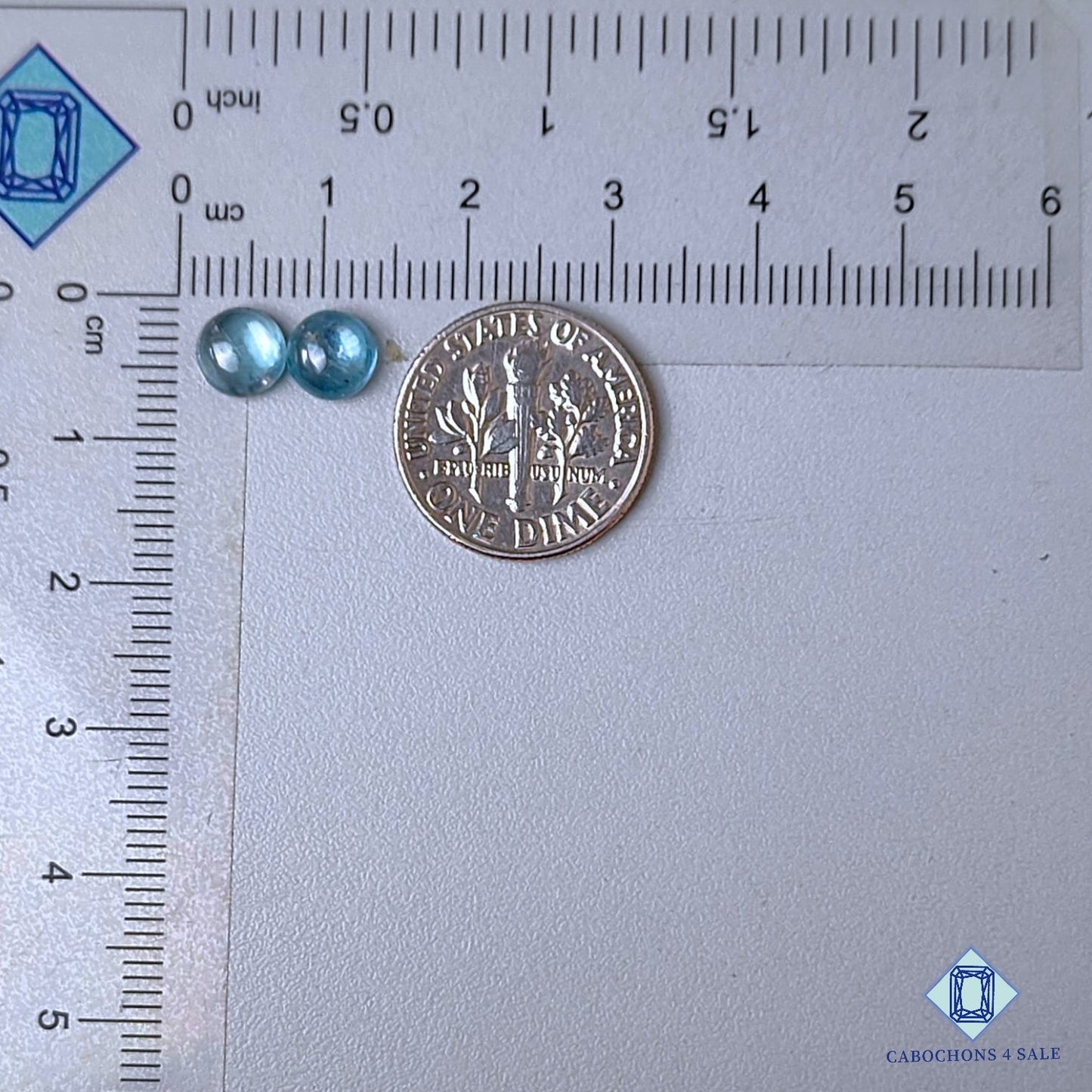 Natural Aqua Kyanite Gemstone  Round Pairs 6*3mm from Brazil available for sale