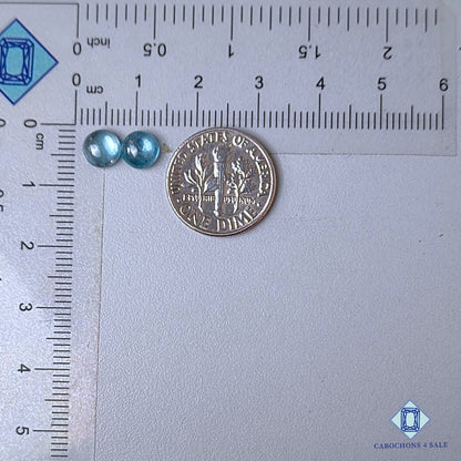 Natural Aqua Kyanite Gemstone  Round Pairs 6*3mm from Brazil available for sale