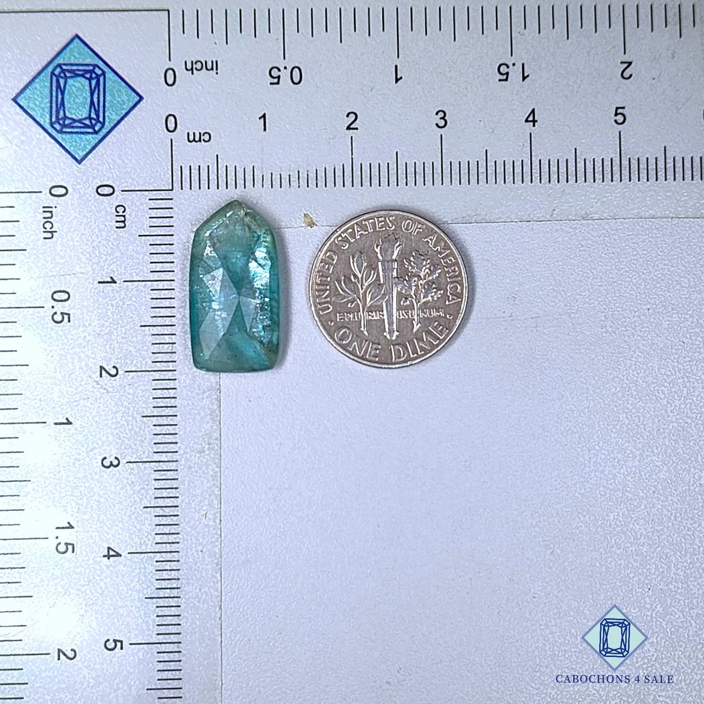 Natural Aqua Kyanite Gemstone  Fancy Rose Cut 19*10*4mm from Brazil available for sale